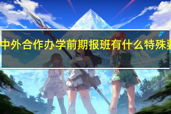 中外合作办学前期报班有什么特殊要求吗