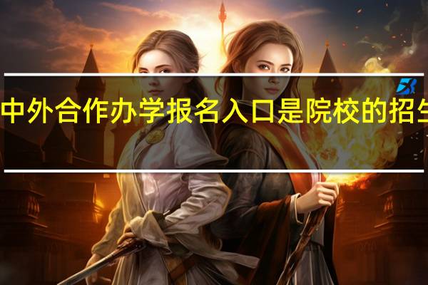 中外合作办学报名入口是院校的招生办吗