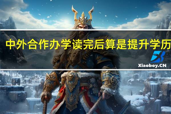 中外合作办学读完后算是提升学历了吗