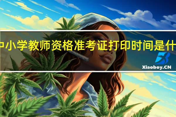 中小学教师资格准考证打印时间是什么时候