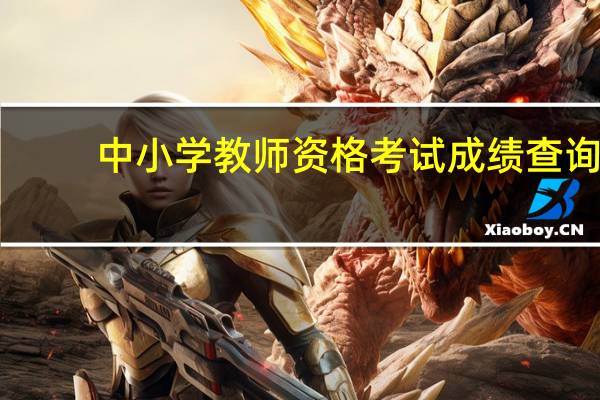 中小学教师资格考试成绩查询