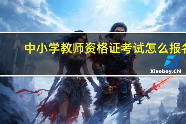 中小学教师资格证考试怎么报名