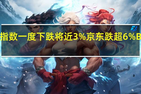 中概指数一度下跌将近3%京东跌超6%B站跌约4%