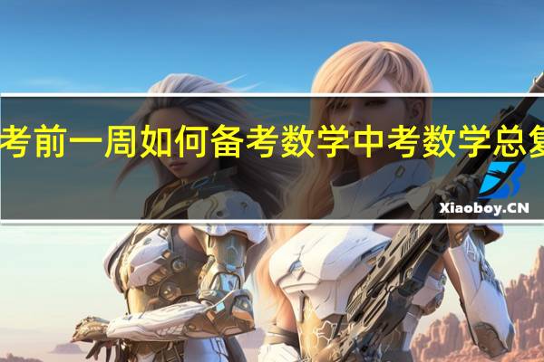 中考前一周如何备考数学 中考数学总复习资料