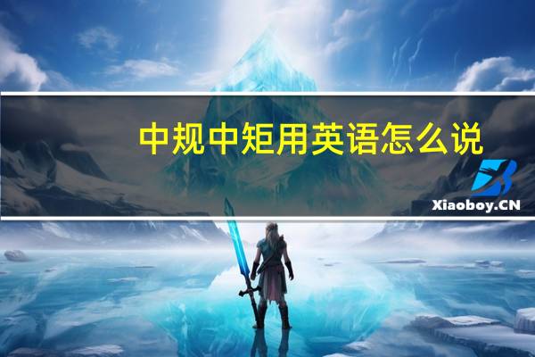 中规中矩用英语怎么说（中规中矩）