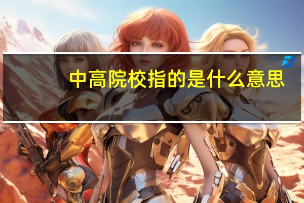 中高院校指的是什么意思