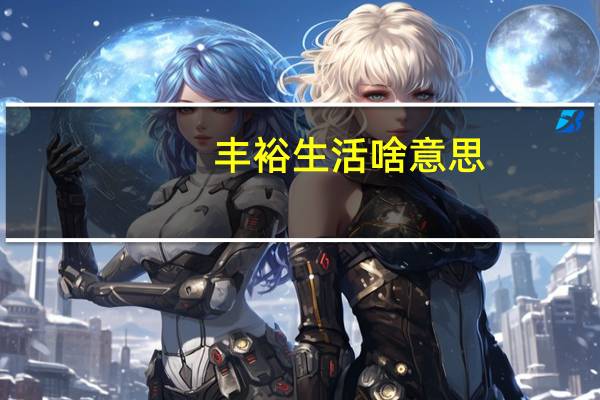 丰裕生活啥意思