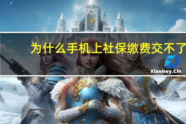为什么手机上社保缴费交不了