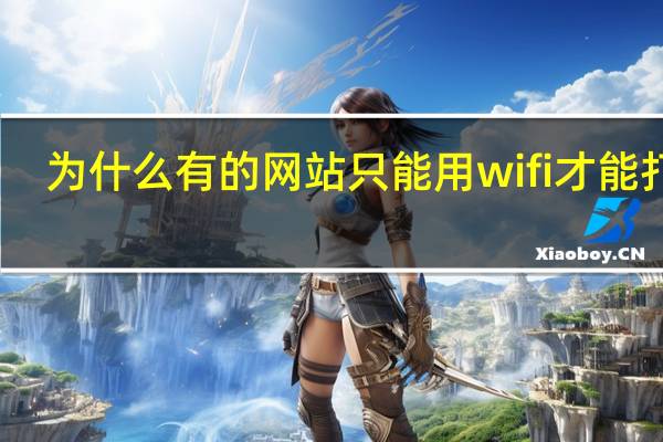 为什么有的网站只能用wifi才能打开