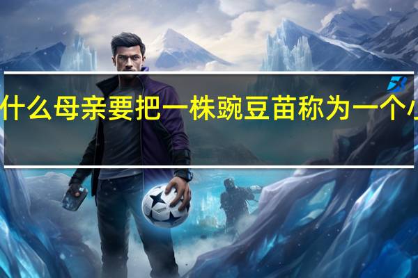 为什么母亲要把一株豌豆苗称为一个小花园呢