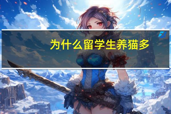 为什么留学生养猫多