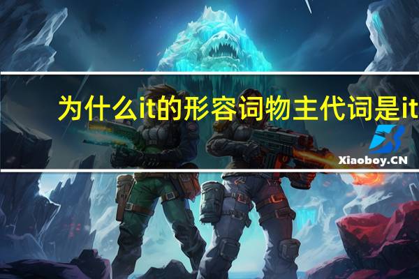 为什么it的形容词物主代词是its