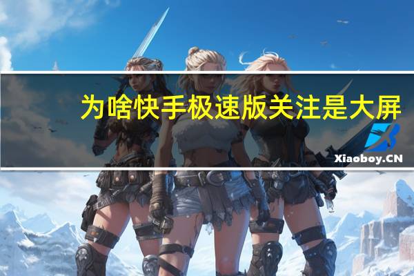 为啥快手极速版关注是大屏