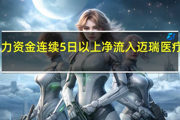 主力资金连续5日以上净流入迈瑞医疗等70股