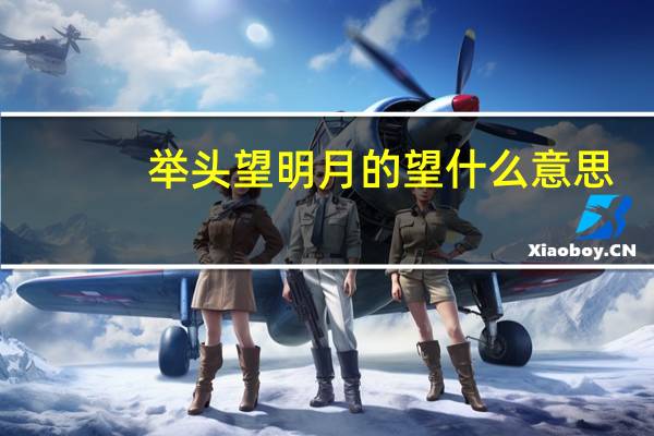 举头望明月的望什么意思