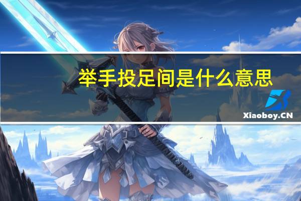 举手投足间是什么意思