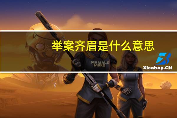举案齐眉是什么意思