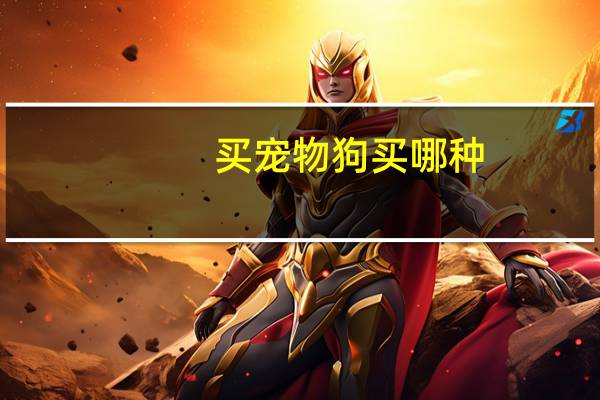 买宠物狗买哪种
