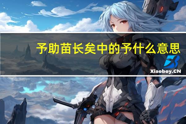 予助苗长矣中的予什么意思