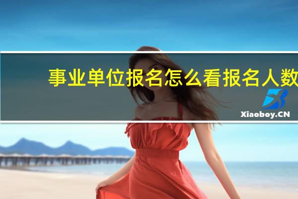 事业单位报名怎么看报名人数