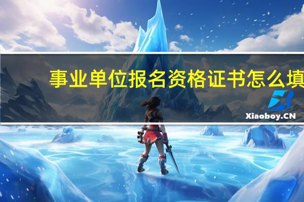 事业单位报名资格证书怎么填