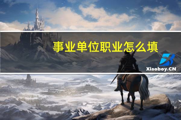 事业单位职业怎么填