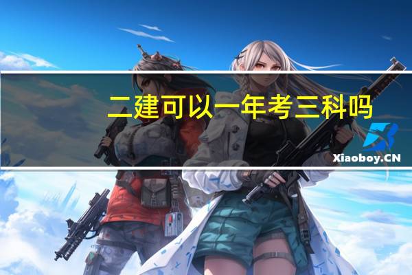 二建可以一年考三科吗