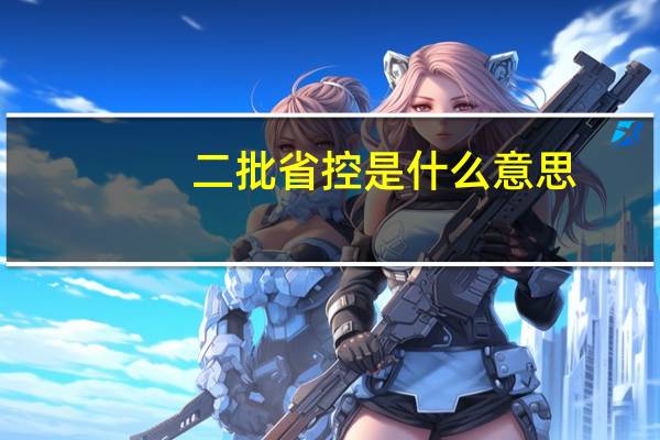 二批省控是什么意思