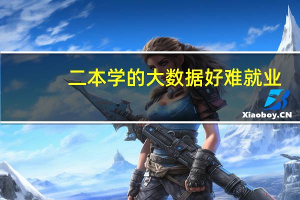 二本学的大数据好难就业
