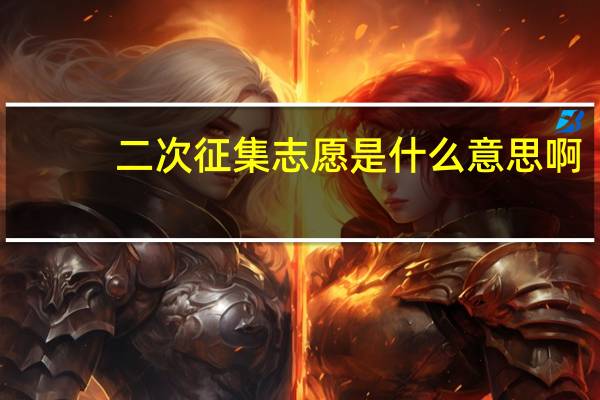 二次征集志愿是什么意思啊