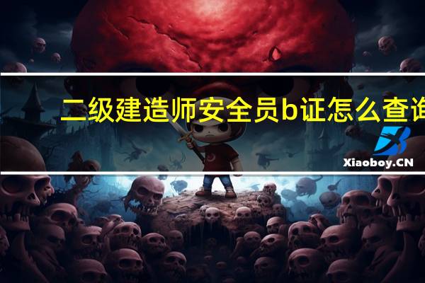 二级建造师安全员b证怎么查询
