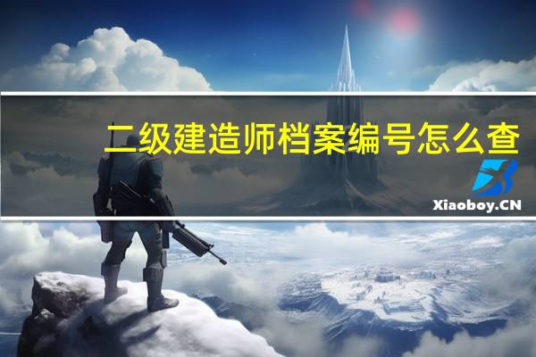 二级建造师档案编号怎么查