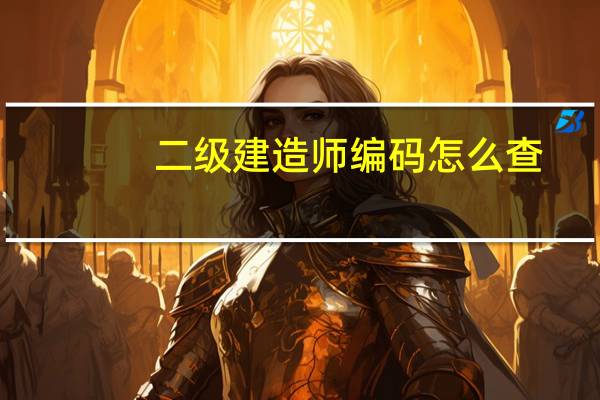 二级建造师编码怎么查