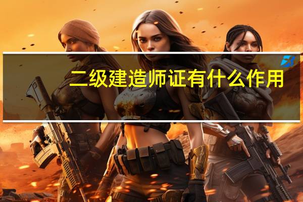 二级建造师证有什么作用