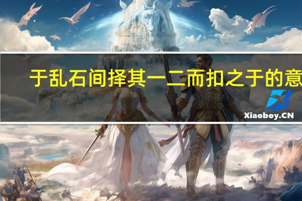 于乱石间择其一二而扣之于的意思