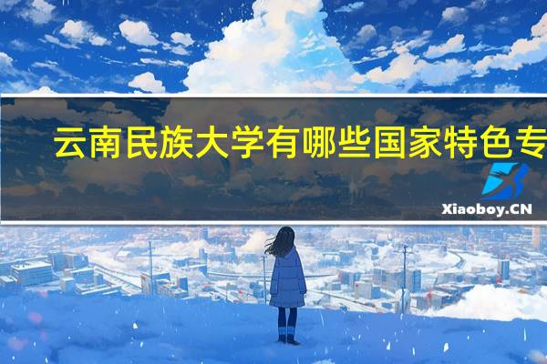 云南民族大学有哪些国家特色专业