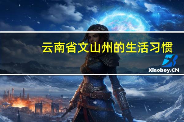 云南省文山州的生活习惯