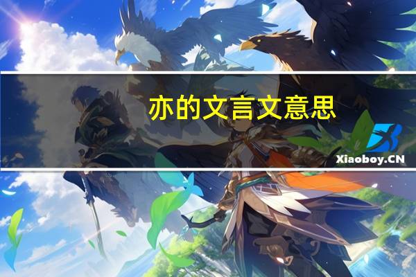 亦的文言文意思