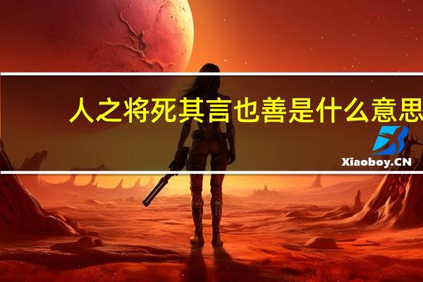 人之将死其言也善是什么意思