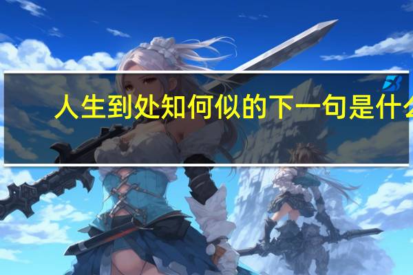 人生到处知何似的下一句是什么