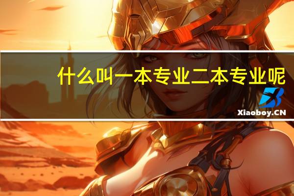什么叫一本专业二本专业呢