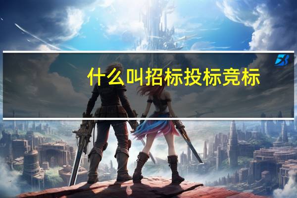 什么叫招标投标竞标(什么叫招标投标)