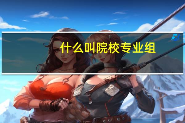 什么叫院校专业组