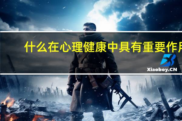 什么在心理健康中具有重要作用