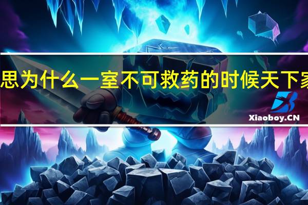 什么意思为什么一室不可救药的时候天下家国都在演戏？