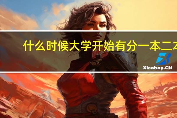 什么时候大学开始有分 一本 二本