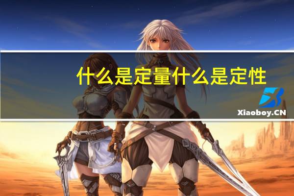 什么是定量什么是定性
