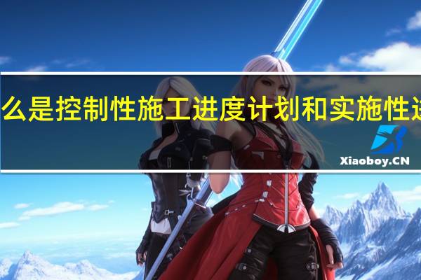 什么是控制性施工进度计划和实施性进度计划