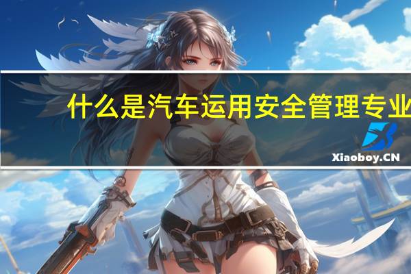 什么是汽车运用安全管理专业
