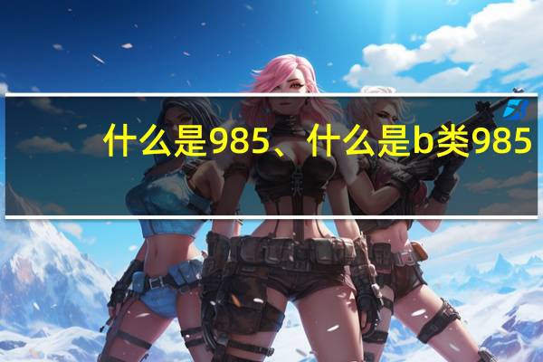什么是985、什么是b类985